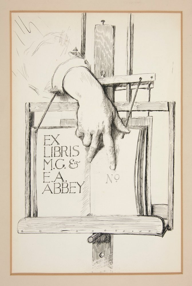 Sketch for Ex Libris: M.G. & E.A. Abbey by Edwin Austin Abbey