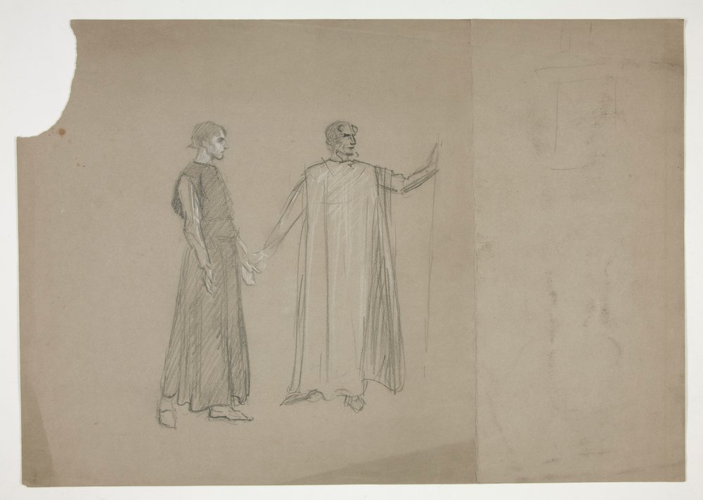 Two Figures: Early Study by Edwin Austin Abbey