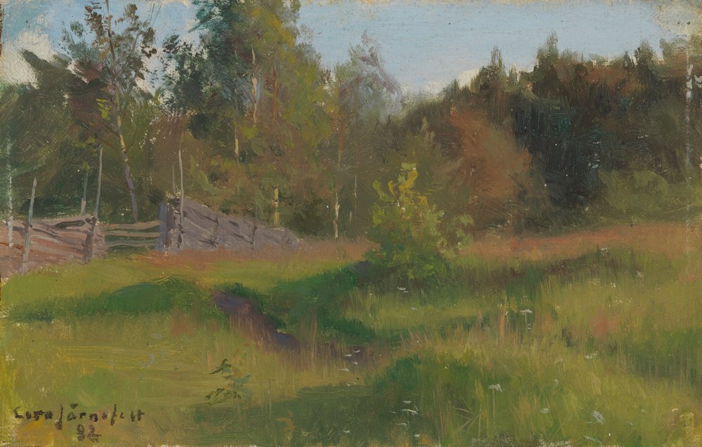 Meadow and Fence by Eero Järnefelt