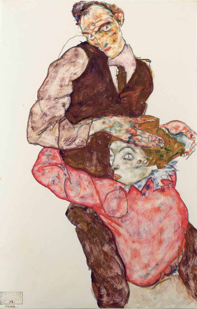 Lovers, 1914-1915 by Egon Schiele