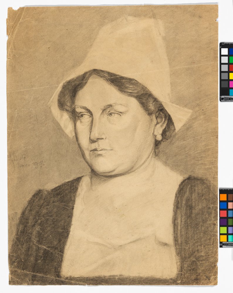 Portrait of a Woman with a Dutch Cap by Egon Schiele