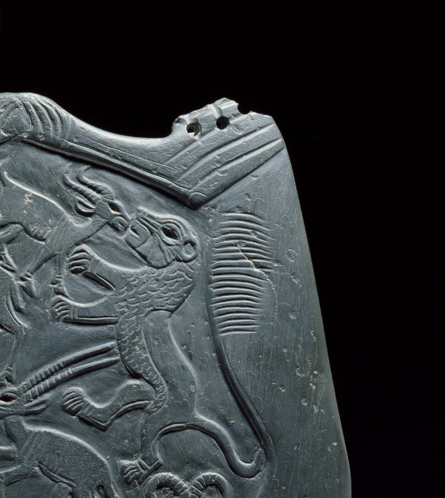 Ceremonial Palette with a Reservoir for Grinding Eye Paint (detail) by Egyptian