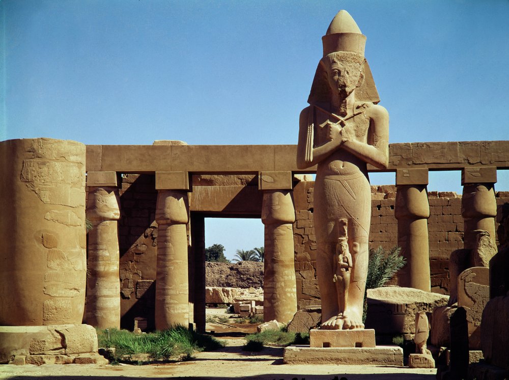The Colossus of Ramesses II: standing statue of the king with his ...