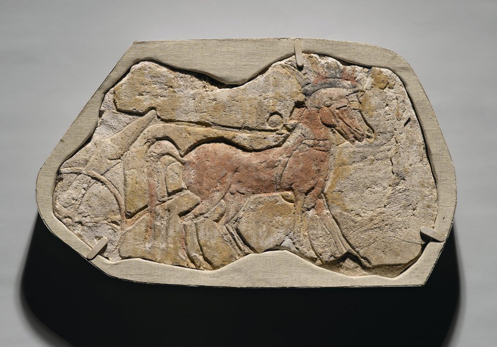 A Span of Two Horses Pulling a Chariot, from Tell el-Amarna, New Kingdom, c.1353-1336 BC by Egyptian 19th Dynasty