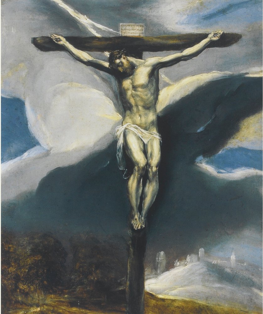 Christ on the Cross in a Landscape by El Greco