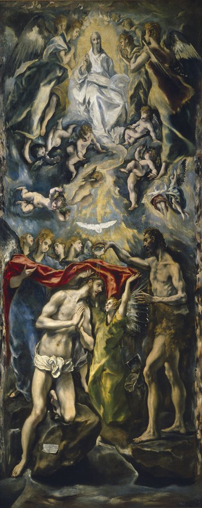 The Baptism of Christ, 1597-1600 by El Greco: Fine art print