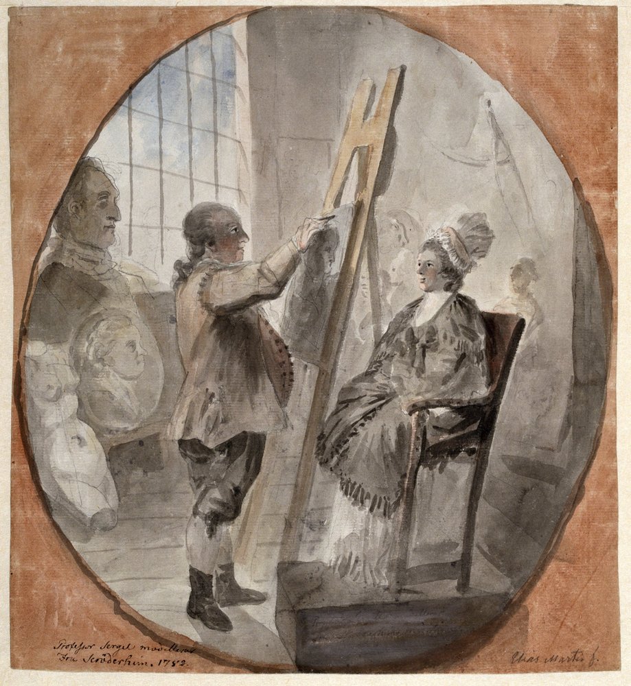 Professor Sergel Modelling Mrs Schröderheim by Elias Martin