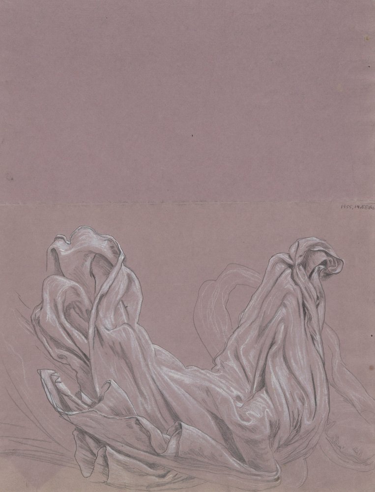 Figure Studies (recto); Drapery Study (verso)