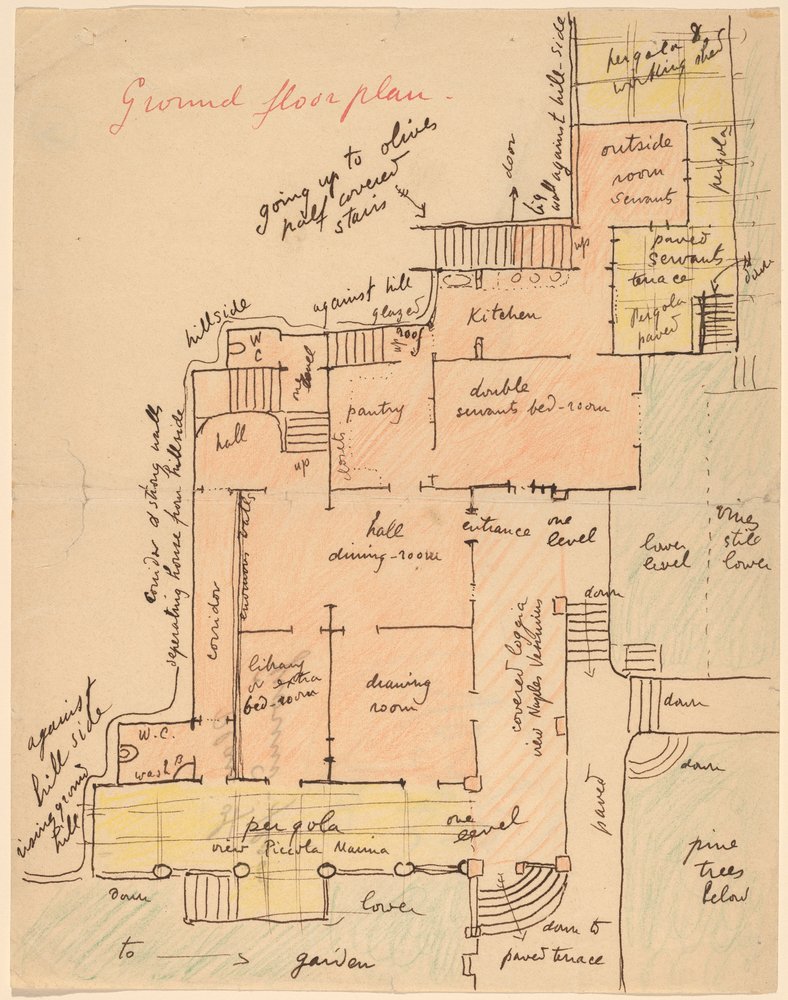 Ground Floor Plan for Torre Quatro Venti by Elihu Vedder