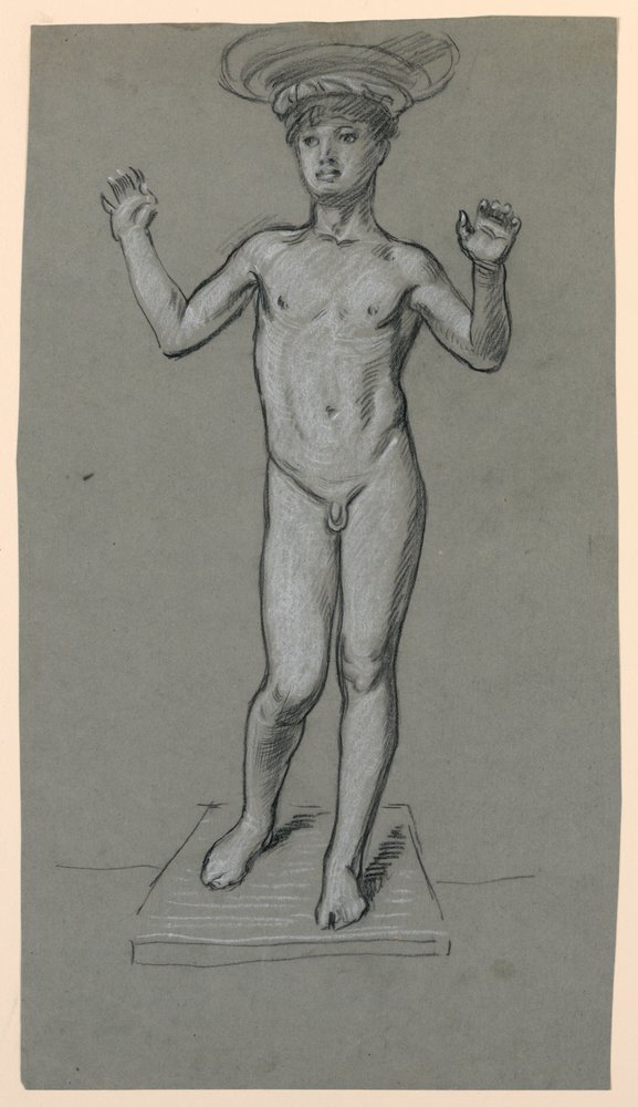 Figure Study for a Fountain Design by Elihu Vedder