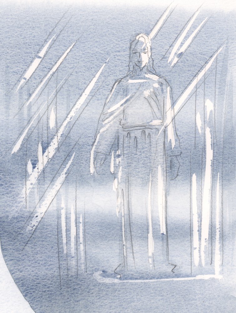 Christ is hidden behind two veils by Elizabeth Wang