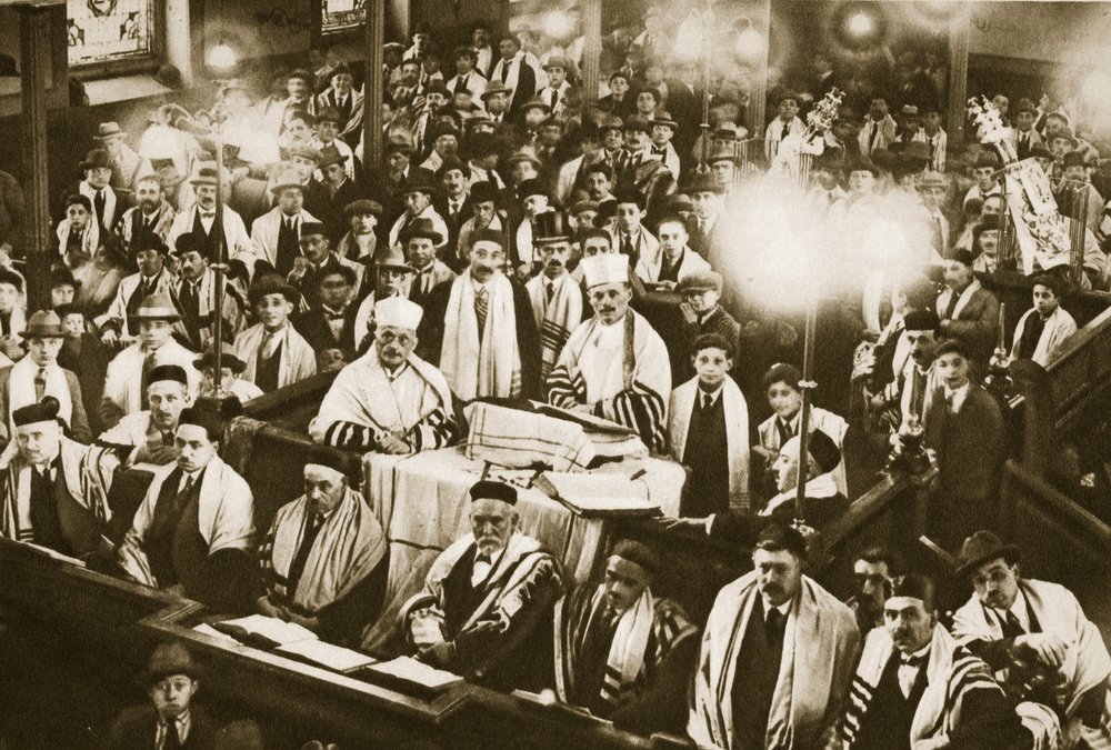 Interior of an East End Synagogue during a Festival
