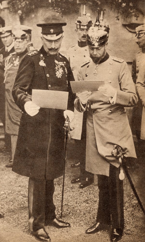 King George V and Kaiser Wilhelm II discussing operation orders in ...