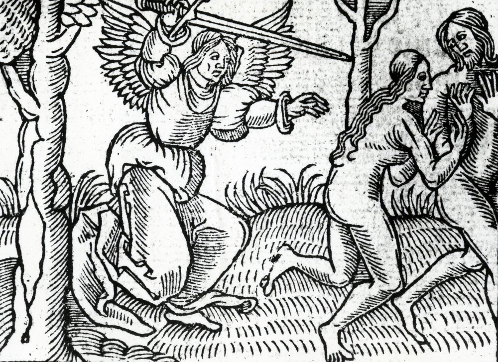 The Expulsion from the Garden of Eden, illustration from Cranmer's ...