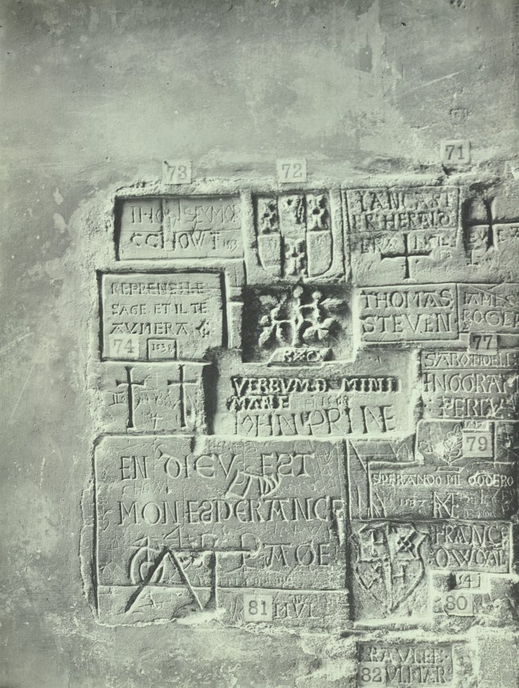Tower of London: inscriptions in Beauchamp Tower, 1899