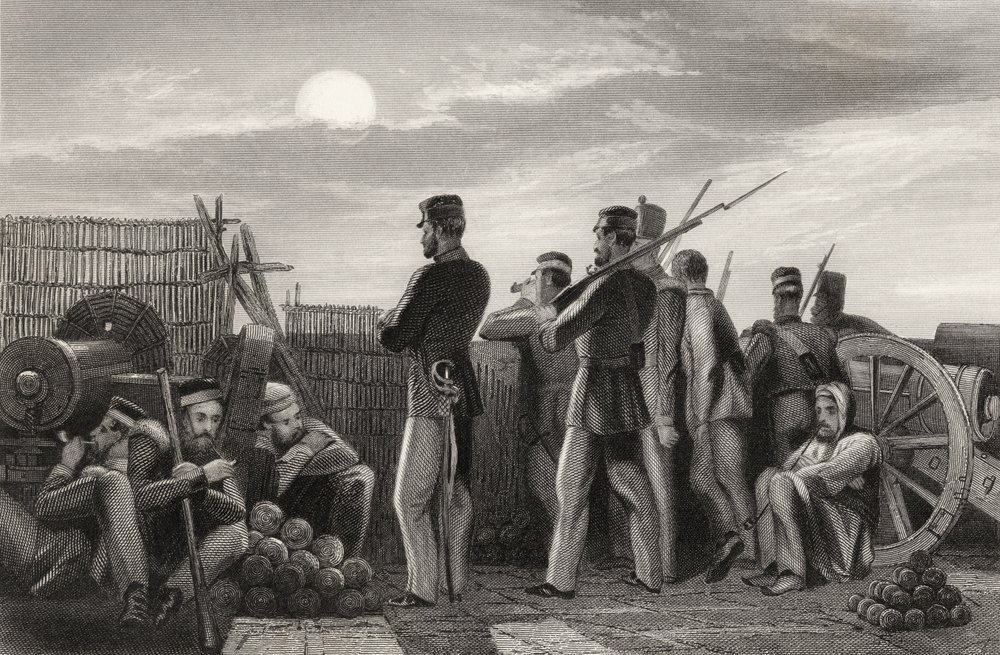Battery at Lucknow, the defenders on the lookout, from 'The History of ...