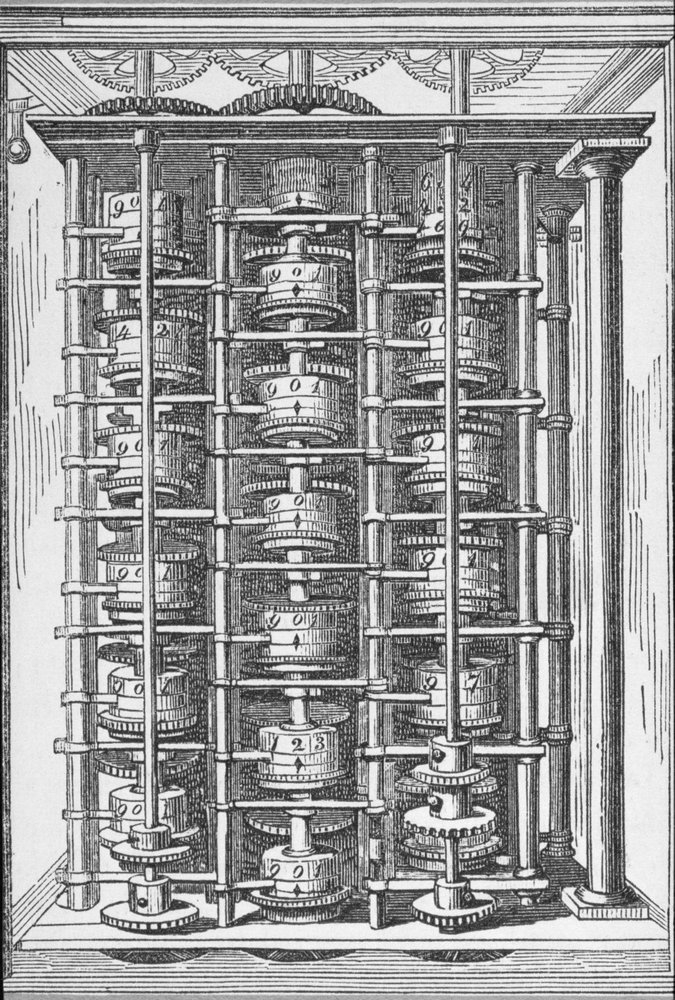 Calculating Machine Known as The Difference Engine from Cyclopaedia of ...