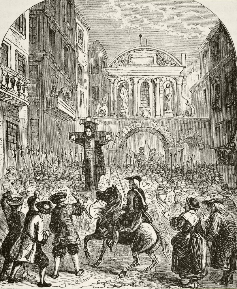 Daniel Defoe in the Pillory at the Temple Bar, from 'The National and ...