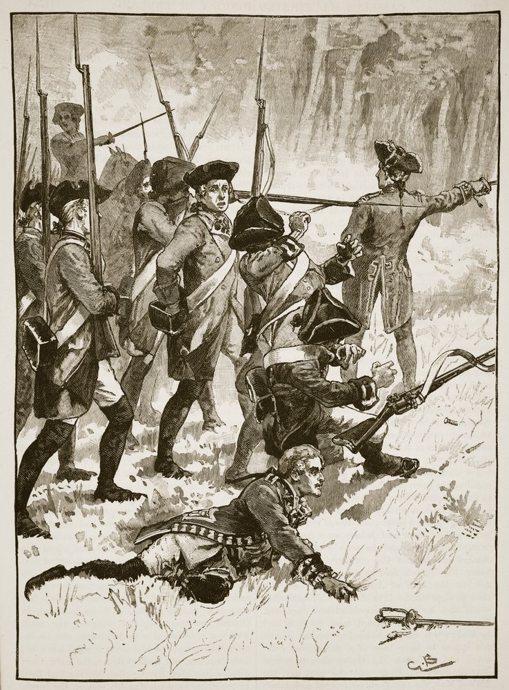 Defeat of General Braddock in the Indian ambush, 1755, illustration ...