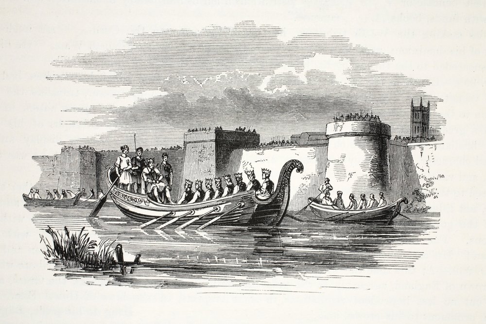 King Edgar Rowed by Eight Kings on the River Dee