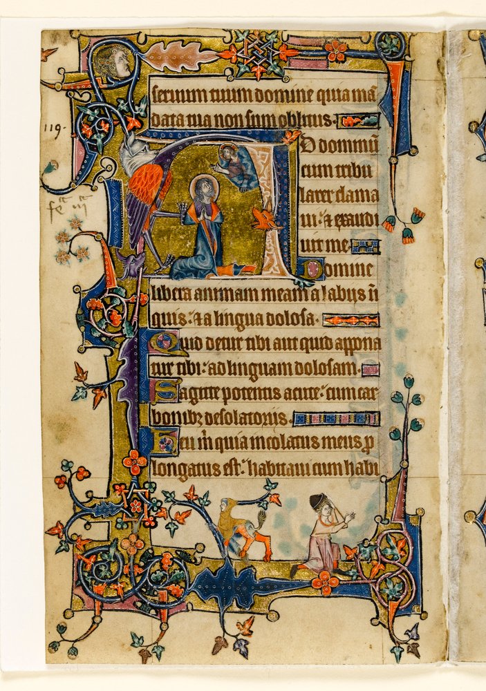 David Praying, Historiated Initial from the Macclesfield Psalter, Use ...