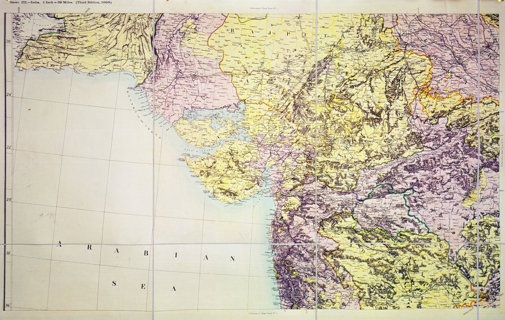 Map of Cutch and Bombay Presidency, India, 1898