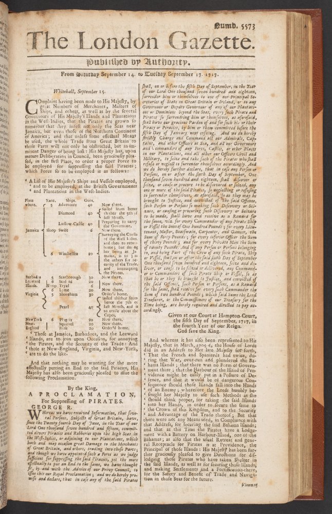 The London Gazette, issue 5573, page 1 by English School