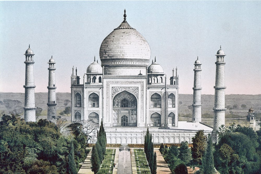 The Taj Mahal at Agra by English School: Fine art print