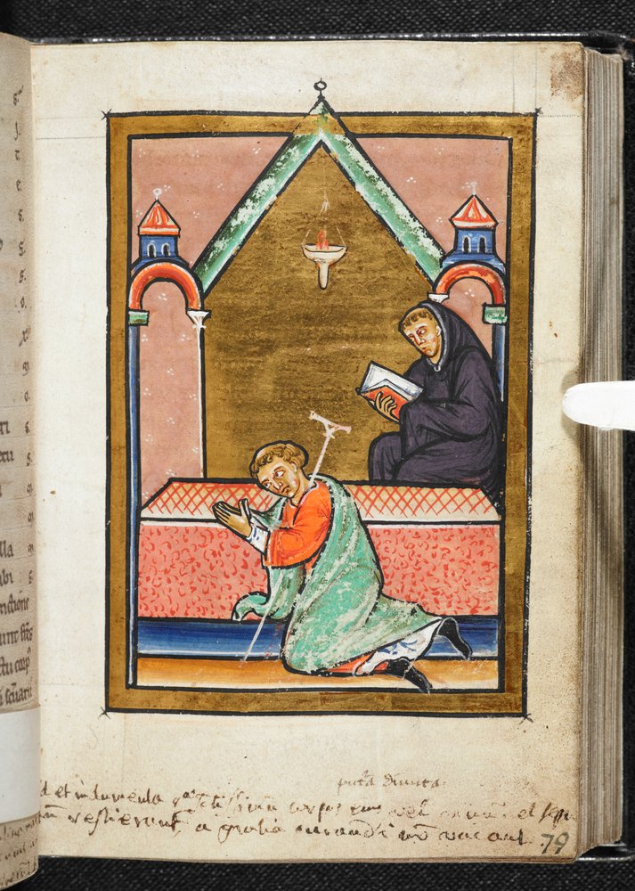 Cripple Praying at the Tomb of St Cuthbert, Illustration from 'Bede ...