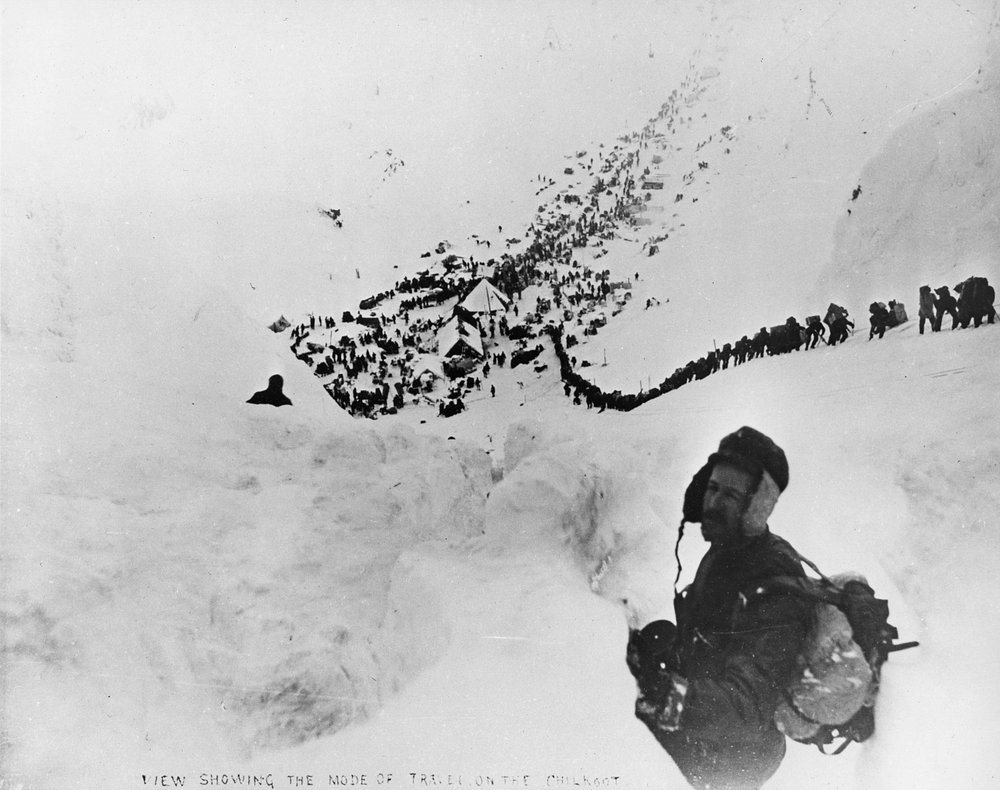 View showing the mode of travel on the Chilkoot, from 