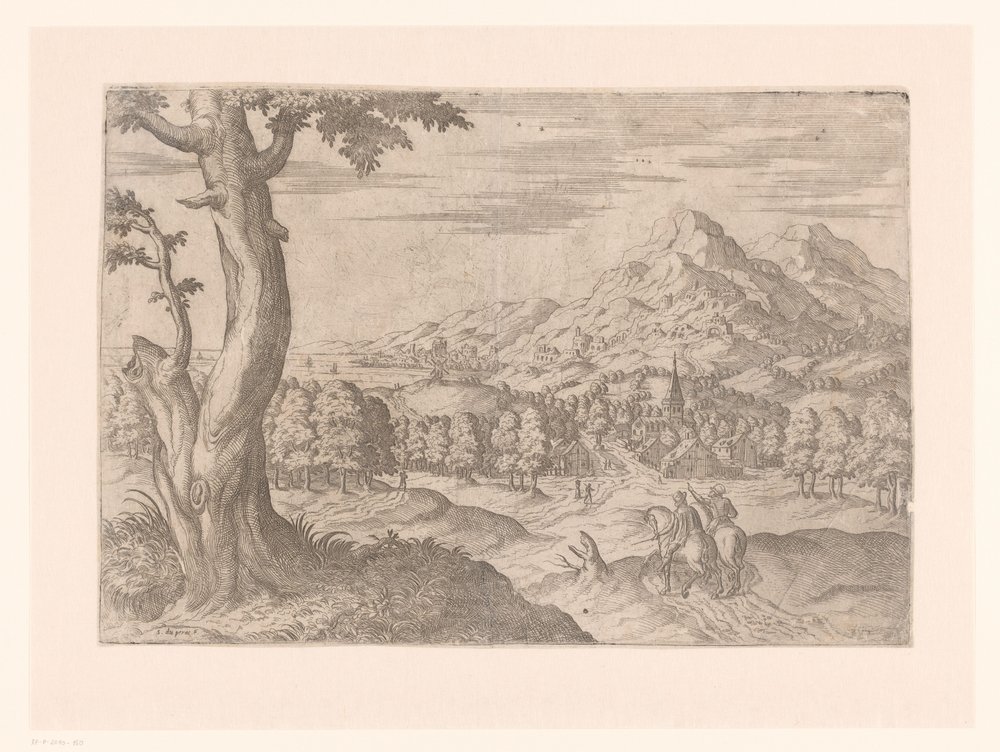 Landscape with Two Riders by Etienne Duperac