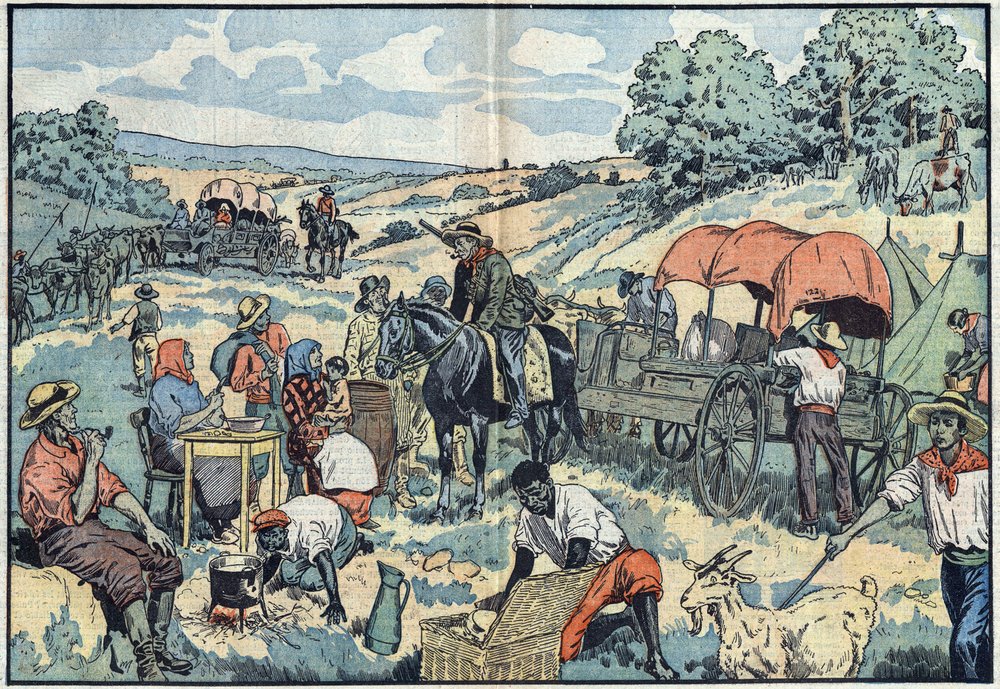 Population migration in Africa: 2000 Boers leave the Portuguese colony ...