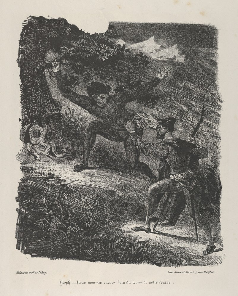 Faust and Mephistopheles in the Hartz Mountains, 1825-27 by Eugène Delacroix