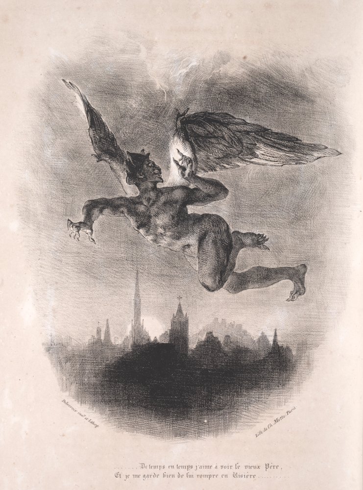 Illustrations for Faust: Mephistopheles in the Air by Eugène Delacroix