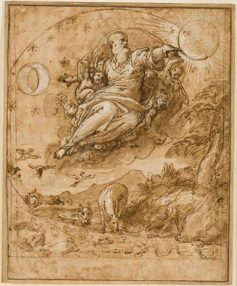 The Lord Creating the Sun and Moon by Federico Zuccaro