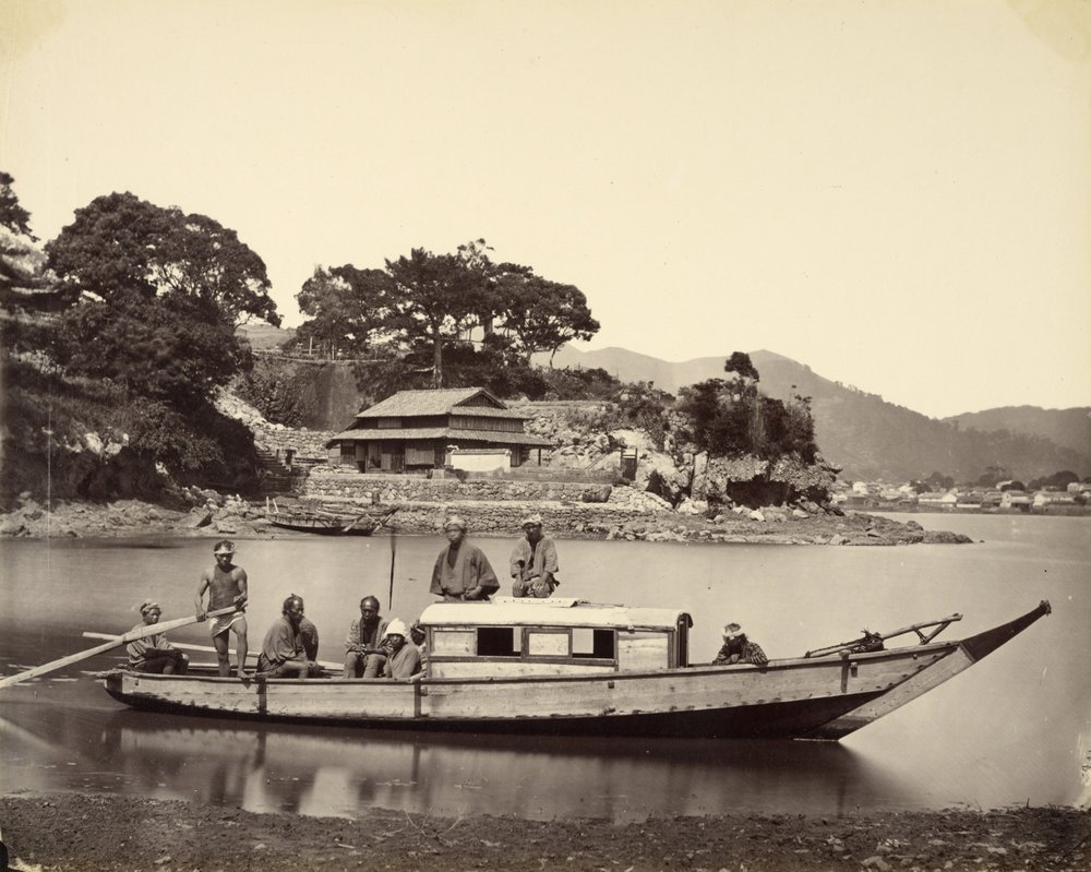 Japanese Junk in Canal, Nagasaki by Felice Beato