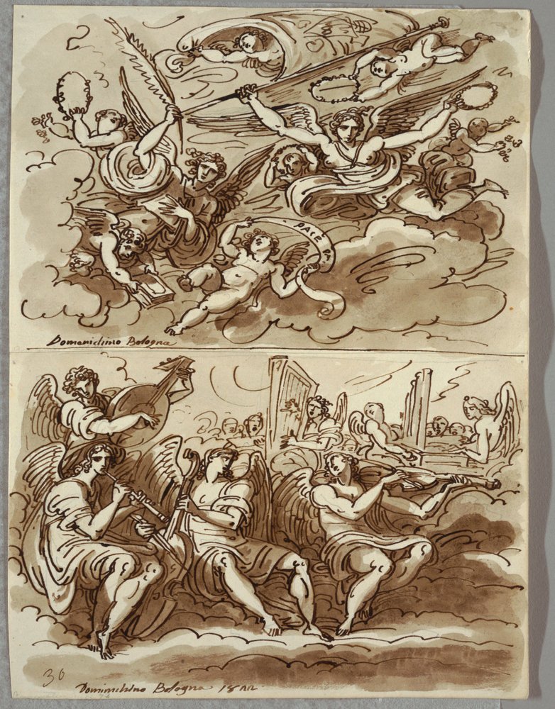 Angels Bearing Symbols of Martyrdom, Study after Domenichino by Felice Giani