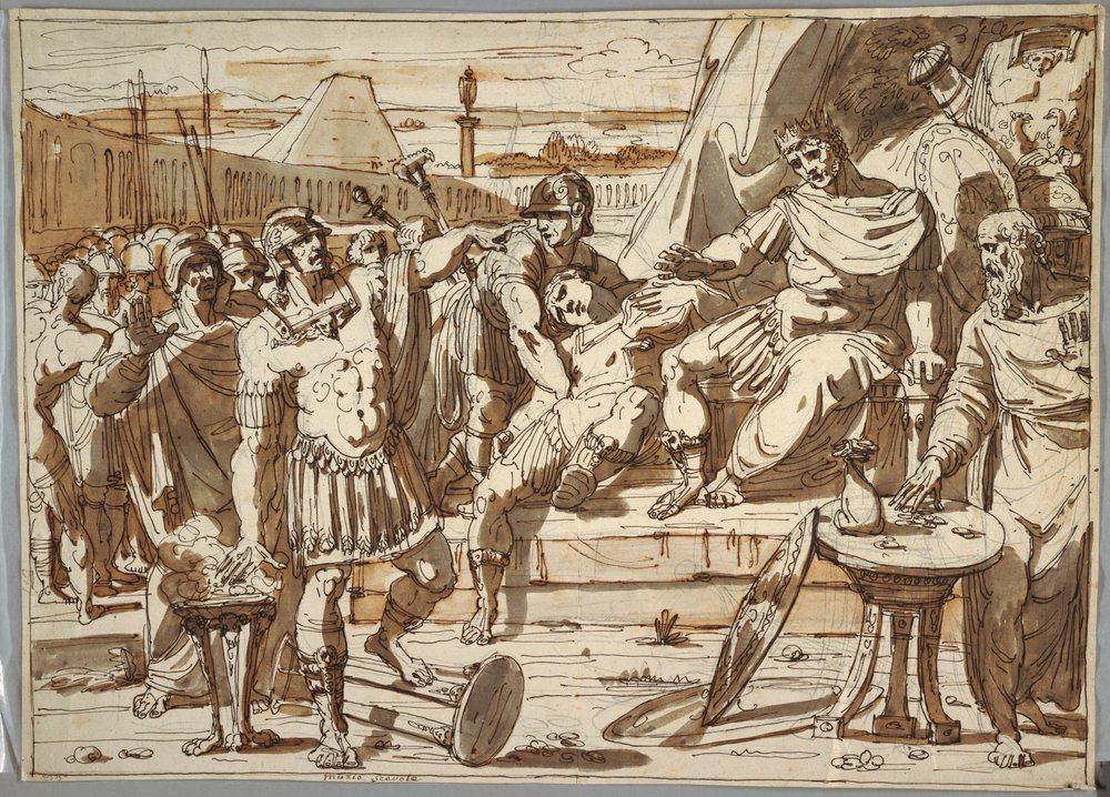 Caius Mucius Scaevola and Porsena, 1800–1820 by Felice Giani