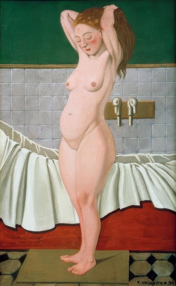 Woman Bathing and Combing Her Hair by Felix Edouard Vallotton