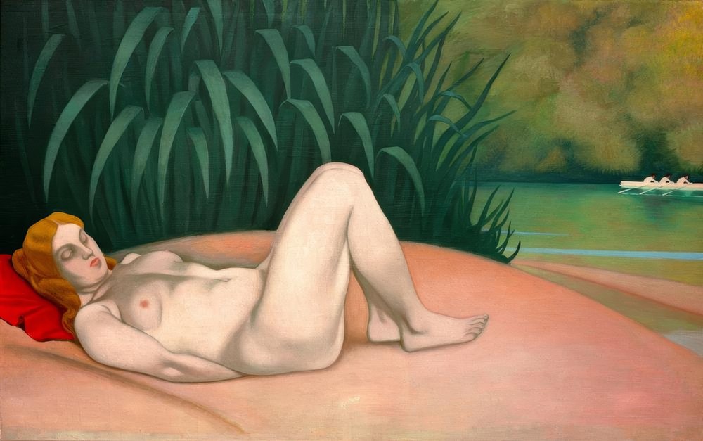 Sleeping Nude Woman by the Water by Felix Edouard Vallotton