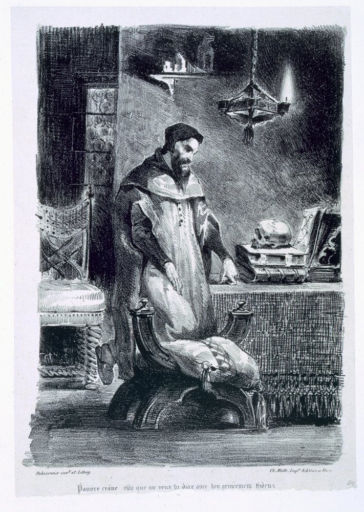 Faust in his Study, from Goethe's Faust, 1828, (illustration)