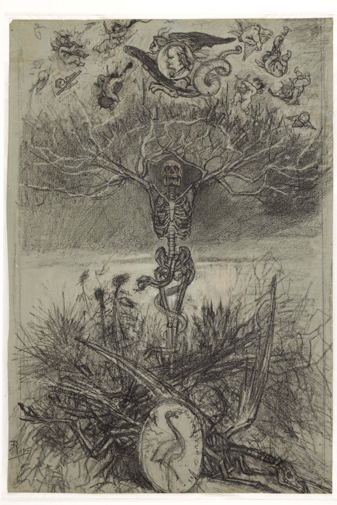 Definitive Drawing for the Frontispiece Les Epaves by Charles Baudelaire