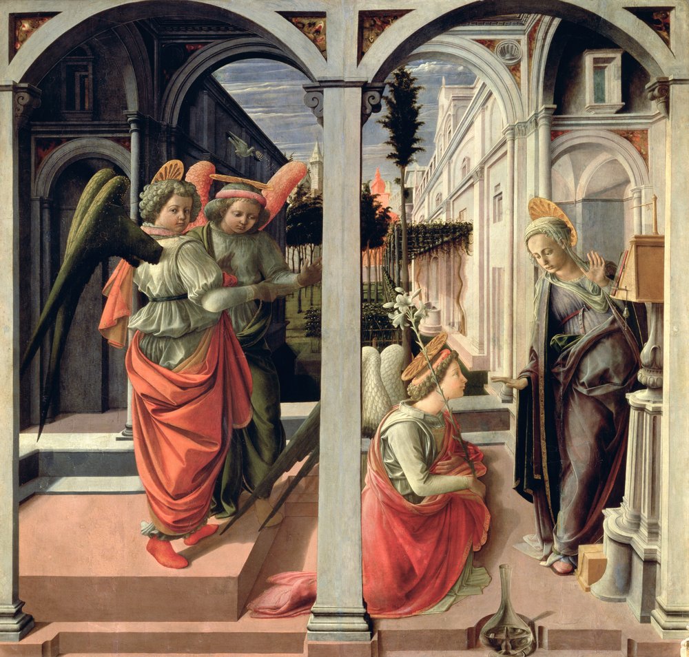 The Annunciation with Three Angels, 1440 by Fra Filippo Lippi
