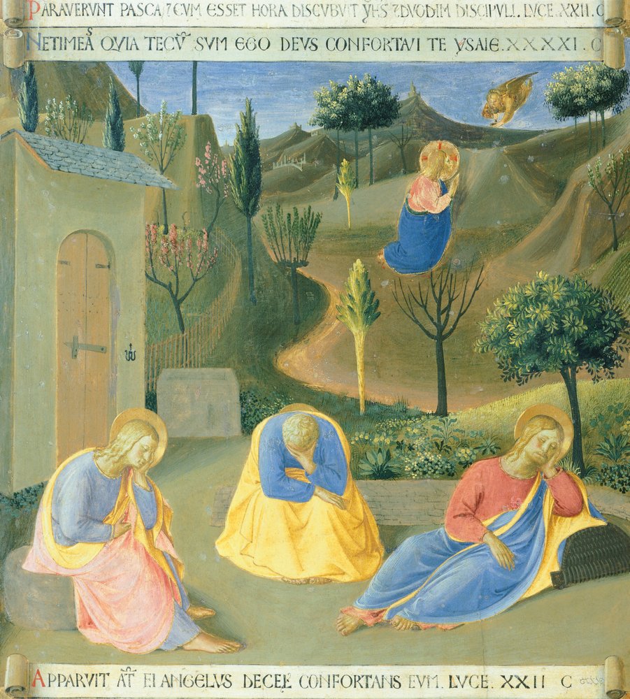 Inset Depicting Praying in Garden, Panel from the Armadio degli Argenti (Silver Chest) with Life of Jesus by Fra (c.1387-1455) Angelico