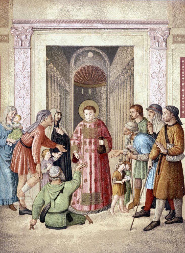 Saint Laurent Doing the Alms (after Fra Angelico)