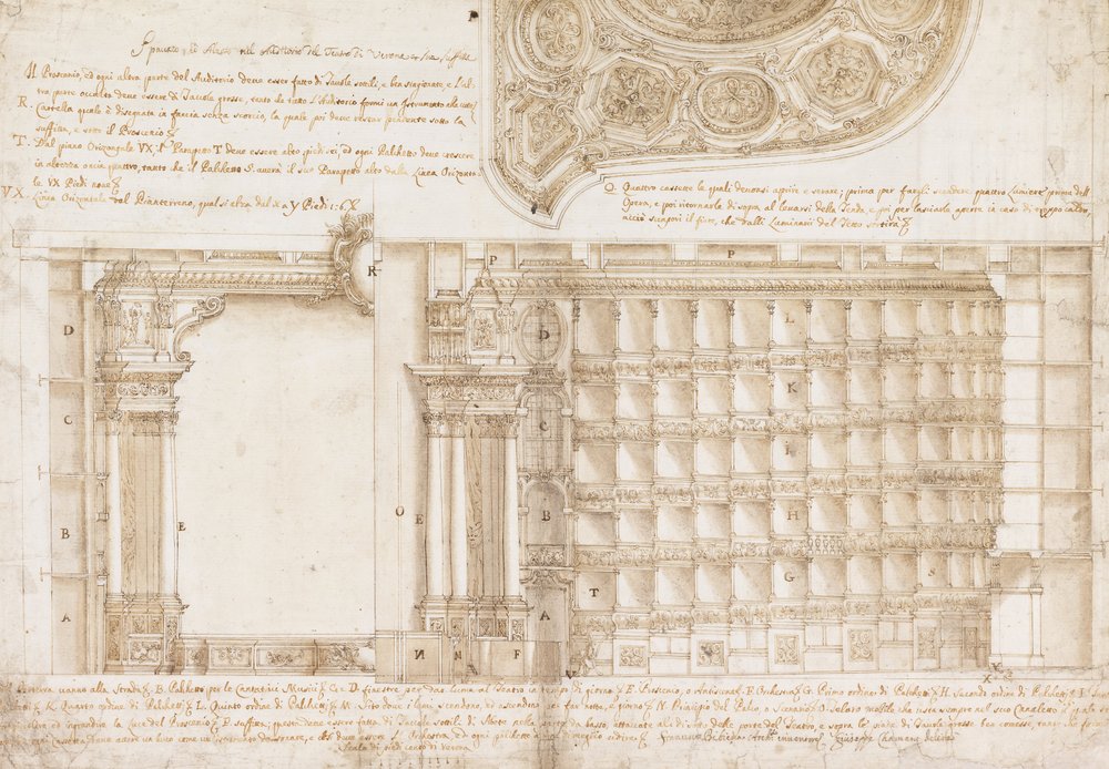 Teatro Filarmonico, Accademia Filarmonica, Verona, Italy - Section and ...