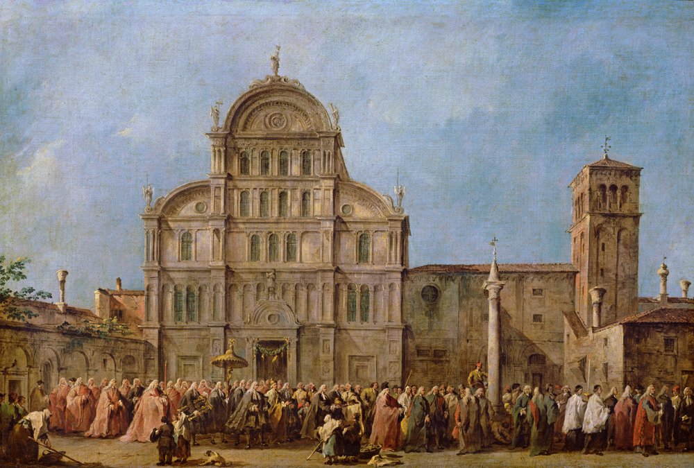 Easter Procession of the Doge of Venice at the Church of San Zaccaria, c.1766-70 by Francesco Guardi