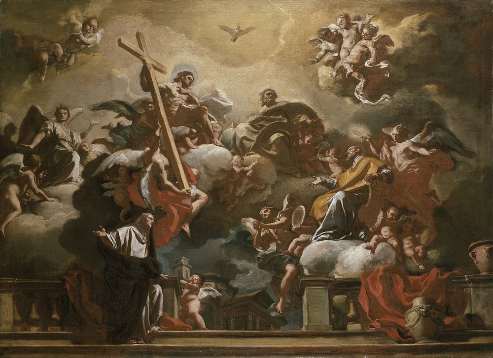 Vision of the Trinity with Saints Philip Neri and Francesca Romana, 18th Century by Francesco Solimena