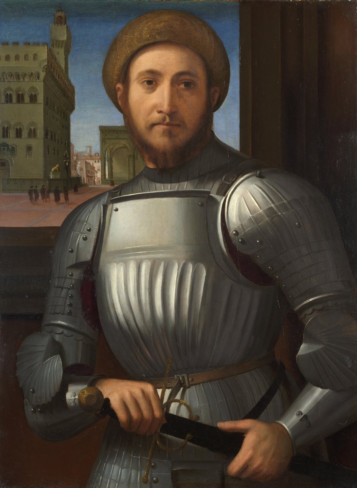 Portrait of a Man in Armour by Francesco Granacci