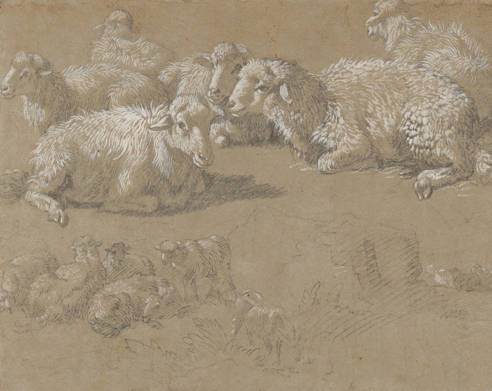 Reclining Sheep in a Landscape, 1759-82 by Francesco Londonio